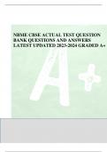 NBME CBSE ACTUAL TEST QUESTION BANK QUESTIONS AND ANSWERS LATEST UPDATED 2023-2024 GRADED A&plus; NBME CBSE ACTUAL TEST QUESTIONS AND ANSWERS 2023-2024 COMPLETE 62 year old woman - osteoporosis - a bisphosphonate is prescribed&period; The expected beneficial effect o