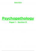 Detailed essay plans covering all topics in Psychopathology (AQA A-Level Psychology)