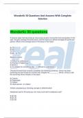 Wonderlic 50 Questions And Answers With Complete Solution