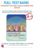 Test Bank for Community and Public Health Nursing 10th Edition By Cherie Rector; Mary Jo Stanley 9781975123048/ Chapter 1-30 Questions and Answers A+