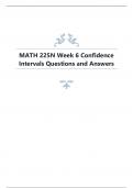 MATH 225N Week 6 Confidence Intervals Questions and Answers.