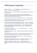 CPPS domain 2 leadership Questions and Answers 100&percnt; correct