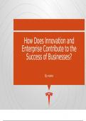 BTEC Business Level 3 - Unit 1 - Task 3 Innovation and Enterprise