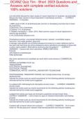 OCANZ Quiz Tim - Short  2023 Questions and Answers with complete verified solutions 100&percnt; solutions