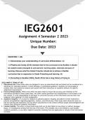  IEG2601 Assignment 4 (ANSWERS) 2023 - DISTINCTION GUARANTEED