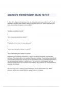saunders mental health study review Questions & Answers 2023 ( A+ GRADED 100% VERIFIED)