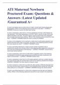ATI Maternal Newborn  Proctored Exam&colon; Questions &  Answers &colon;Latest Updated  &sol;Guaranteed A&plus;