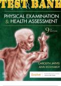 TEST BANK for Physical Examination and Health Assessment 9th Edition by Jarvis Carolyn & Eckhardt Ann &vert; Complete Chapters 1-32 