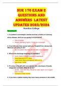 NUR 176 Exam 2  QUESTIONS AND  ANSWERS LATEST  UPDATES 2023/2024