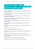 NC BLET STATE EXAM - LAW ENFORCEMENT COMMUNICATION UNIT SG Questions and Answers