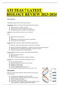 ATI TEAS 7 LATEST BIOLOGY REVIEW 2023-2024