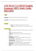 ATI TEAS 7 LATEST English Language 100% Study Guide 2023-2024.
