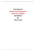 Test Bank For Growth and Development  Across the Lifespan  2nd Edition By  Gloria Leife | Chapter 1 – 16, Latest Edition|