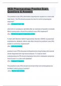 HESI Pharmacology Practice Exam QUESTIONS AND VERIFIED ANSWERS &lpar;100&percnt;