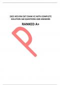 2023 HESI RN EXIT EXAM V2 WITH COMPLETE SOLUTION 160 QUESTIONS AND ANSWERS  RANKED A+