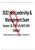 2022 Hesi Leadership & Management Exam Version 1 & 2 &lpar;V1-V2&rpar; NEXT GENFORMAT  &lpar;Actual Screenshots from exam taken in Feb 2022 A&plus;&rpar;
