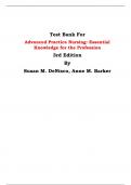 Test Bank For Advanced Practice Nursing: Essential Knowledge for the Profession  3rd Edition By Susan M. DeNisco, Anne M. Barker | All Chapters, Latest Edition|