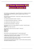 PHP Exam Questions With Answers Graded A+