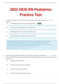 2023 HESI RN Pediatrics Exam | Questions and Answers Graded and Rated A+ 