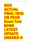 2023 ACTUAL FINAL HESI OB PEDS Exam Test BANK LATEST UPDATE GRADED A PEDS