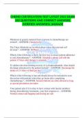 CHEMO CERTIFICATION TEST LATEST 2023 EXAM 100 QUESTIONS AND CORRECT ANSWERS &lpar;VERIFIED ANSWERS&rpar; &vert;AGRADE