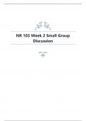 NR 103 Week 2 Small Group Discussion