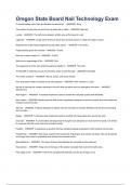 Oregon State Board Nail Technology Exam 2023&sol;2024 WITH 100 &percnt; CORRECT ANSWERS