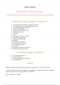 Biologische Grondslagen: Neuropsychologie en Psychofarmacologie: samenvatting ‘Klinische Neuropsychologie’ van Kessels, ‘Psychofarmacologie’ van Kenemans en artikels