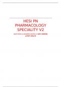 HESI PN PHARMACOLOGY SPECIALITY V2  QUESTIONS & ANSWERS (RATED A+100% VERIFIED LATEST UPDATE  