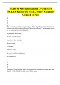 Exam 3: Musculoskeletal Dysfunction NCLEX Questions with Correct Solutions Graded to Pass
