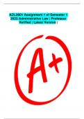 ADL2601 Assignment 1 of Semester 1 2023 Administrative Law &vert; Professor Verified &vert; Latest Version
