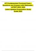 ATI Fundamentals Proctored Exam LATEST UPDATE 2023|2024 RATED A+