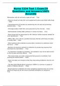 Nurse 5334 Test 1 Exam&sol;29 Questions and Answers&sol;100&percnt; Accurate