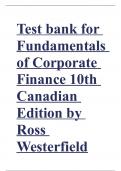 Test bank for Fundamentals of Corporate Finance 10th Canadian Edition by Ross Westerfield
