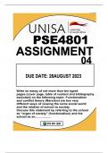PSE4801 ASSIGNMENT 04 DUE 28 AUGUST2023