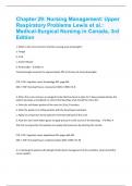 Chapter 29: Nursing Management: Upper Respiratory Problems Lewis et al.: Medical-Surgical Nursing in Canada, 3rd Edition Exam 2022 Questions and Answers(A+ Solution guide)