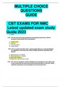 CBT NURSING EXAMS latest updated exam&lowbar;guide 2023-2024 FINAL