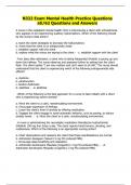 N322 Exam Mental Health Practice Questions ati&sol;62 Questions and Answers