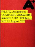 PVL3702 Assignment 1 (COMPLETE ANSWERS) Semester 2 2023 (698664) - DUE 21 August 2023