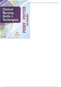 Clinical Nursing Skills and Techniques 8th Edition by Anne Griffin Perry - Test Bank