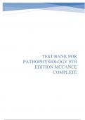 Test Bank Mccance pathophysiology 9th edition 2023