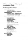 Psychology, its main goals and area of study