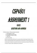 CSP4801 Assignment 1  ({QUESTIONS AND ANSWERS})