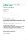 Prophecy Assessments - Core Mandatory Part I exam with complete solution graded A+