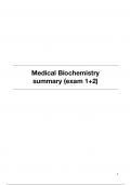 Summary Medical Biochemistry (AB_1198) partial exam 1+2