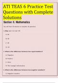 ATI TEAS 6 Practice Test Questions with Complete Solutions