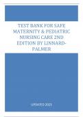 Test Bank for Safe Maternity And Pediatric Nursing Care 2nd edition by Linnard- palmer