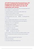ATI 2019 Fundamentals Proctored Exam&comma; ATI  Fundamentals Retake QUESTIONS WITH  COMPLETE SOLUTIONS &lpar;provides full  explanations and criteria&rpar;
