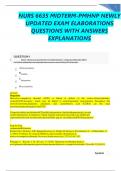 NURS 6635 MIDTERM-PMHNP NEWLY UPDATED EXAM ELABORATIONS QUESTIONS WITH ANSWERS EXPLANATIONS GRADED A +