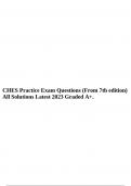CHES Practice Exam Questions (From 7th edition) All Solutions Latest 2023 Graded A+.